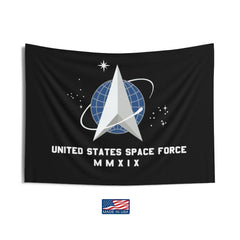 US Space Force Flag Black Printed Official USA Made.