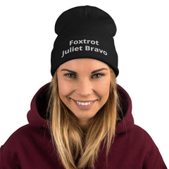 Foxtrot Juliet Bravo Embroidered Beanie.