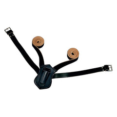 Double Strap Leather Carrying Belt - Black