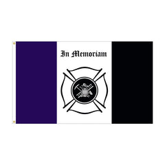 3x5 Firefighter Mourning Flag Nylon Printed Made in USA