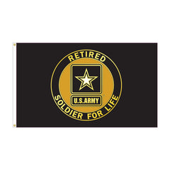 Army Retired flag – flat artwork, 3x5 nylon, Made in USA