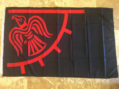 Viking Flag with Raven Red & Black 3x5 Economical