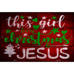 This Girl Loves Christmas Red Metal Parking Sign