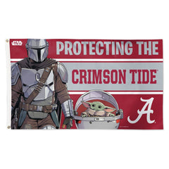 Alabama Crimson Tide Star Wars Mandalorian Flag - Deluxe 3x5 ft - Made in USA
