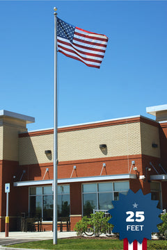 25ft Hurricane Flagpole ECH25 with 4x6 American flag installed
