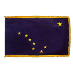 Alaska State Flag - Outdoor - Pole Hem with Optional Fringe- Nylon Made in USA