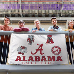 Alabama Crimson Tide College Vault Logo Collage Flag - Deluxe 3x5 ft - Made in USA