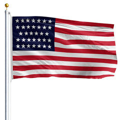 34 Star Linear American Flag Printed Made in USA Kansas