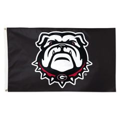 Georgia Bulldogs Bulldog Head Black Flag - Deluxe 3x5 ft - Made in USA