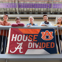 Alabama Auburn House Divided Flag - Deluxe 3x5 ft - Made in USA