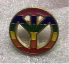 Rainbow Peace Sign Lapel Pin