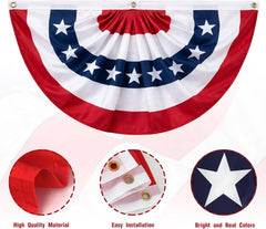 USA Fan Flag 3x6 ft American Flag Bunting Polyester BOGO