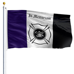 3x5 Firefighter Mourning Flag Nylon Printed Made in USA