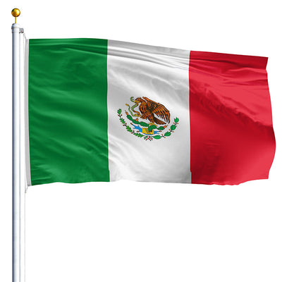high-quality Mexico flag flying in the breeze