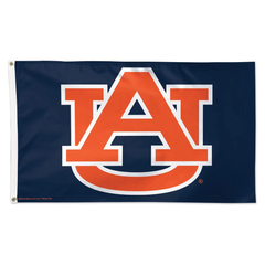 Flag with Auburn University logo on a blue background