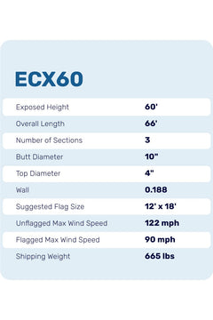 60ft Premium Flagpole - ECX60