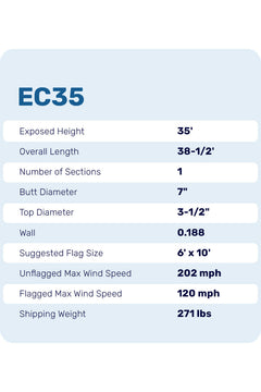 35ft Heavy Duty Flagpole - EC35