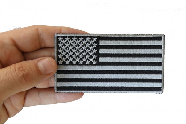 US Flag Patch Black and Gray 4 Inch 4x2.2 inch This is a Small ...