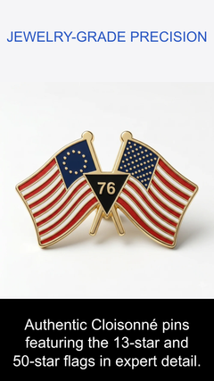 Betsy Ross USA 1776 American 250th Lapel Pins Spirit of 76 BOGO