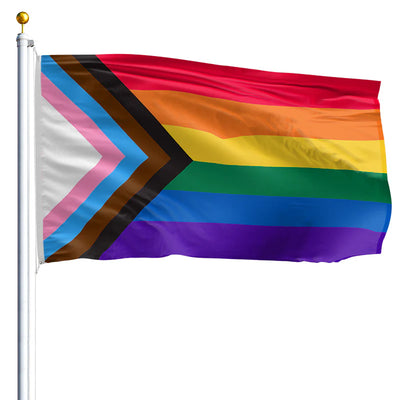 Inclusive Rainbow Pride Progress Flag Made in USA