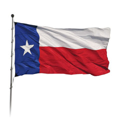 Texas Flag 8x12 sewn on a pole with internal halyard