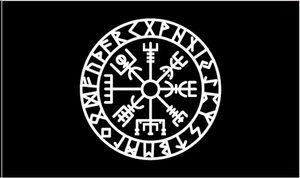 Viking Black Compass 3 X 5 ft. Standard Flag