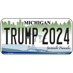 Trump 2024 Michigan Metal License Plate