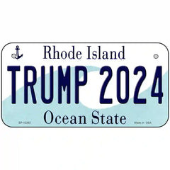 Trump 2024 Rhode Island Metal License Plate