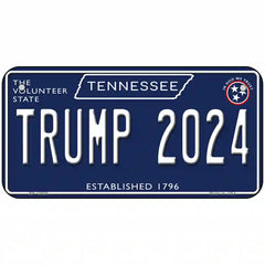 Trump 2024 Tennessee Blue Novelty Metal License Plate Tag 6" x 3" (BP)
