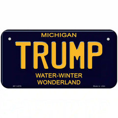 Trump Michigan Blue Novelty License Plate 6" x 3" (BP)