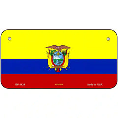 Ecuador Flag Metal License Plate 6" x 3" (BP)