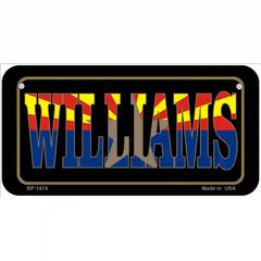 Williams Arizona State Flag Metal License Plate 6" x 3" (BP)