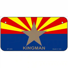 Kingman Arizona State Flag Metal License Plate 6" x 3" (BP)