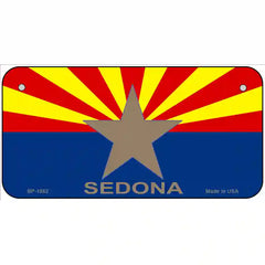 Sedona Arizona State Flag Metal License Plate 6" x 3" (BP)