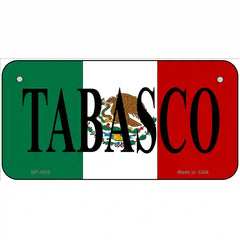 Tabasco on Mexico Flag Metal Novelty License Plate 6" x 3" (BP)