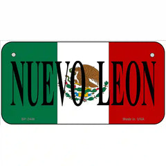 Nuevo Leon on Mexico Flag Metal Novelty License Plate 6" x 3" (BP)