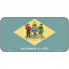 Delaware State Flag Metal License Plate 6" x 3" (BP)