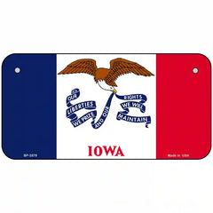 Iowa State Flag Metal License Plate 6" x 3" (BP)
