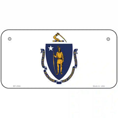Massachusetts State Flag Metal License Plate 6" x 3" (BP)