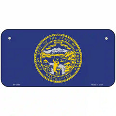 Nebraska State Flag Metal License Plate 6" x 3" (BP)