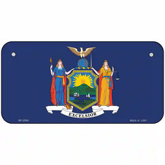 New York State Flag Metal License Plate 6" x 3" (BP)