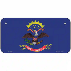North Dakota State Flag Metal License Plate 6" x 3" (BP)