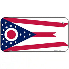 Ohio State Flag Metal License Plate 6" x 3" (BP)