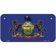 Pennsylvania State Flag Metal License Plate 6" x 3" (BP)