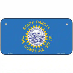South Dakota State Flag Metal License Plate 6" x 3" (BP)