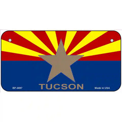 Tucson Arizona State Flag Metal License Plate 6" x 3" (BP)