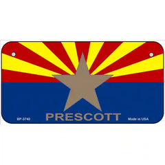 Prescott Arizona State Flag Metal License Plate 6" x 3" (BP)