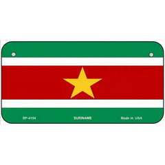 Suriname Flag Metal License Plate 6" x 3" (BP)