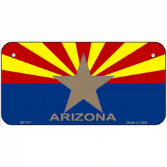 Arizona State Flag Metal License Plate 6" x 3" (BP)