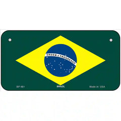 Brazil Flag Metal License Plate 6" x 3" (BP)